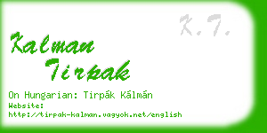 kalman tirpak business card