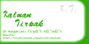 kalman tirpak business card